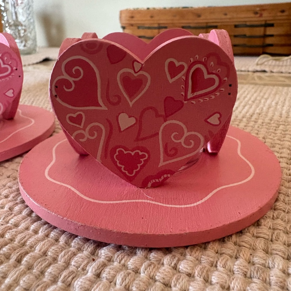 Pink Heart Candle holders